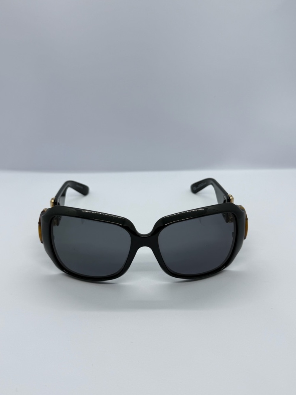 Gucci Black Sunglasses with Gold Temple Accents
